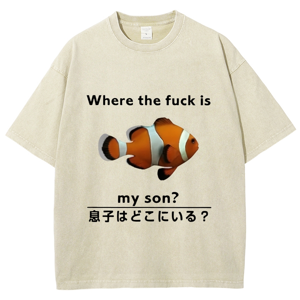 Fish Looking For Son Washed T-Shirt