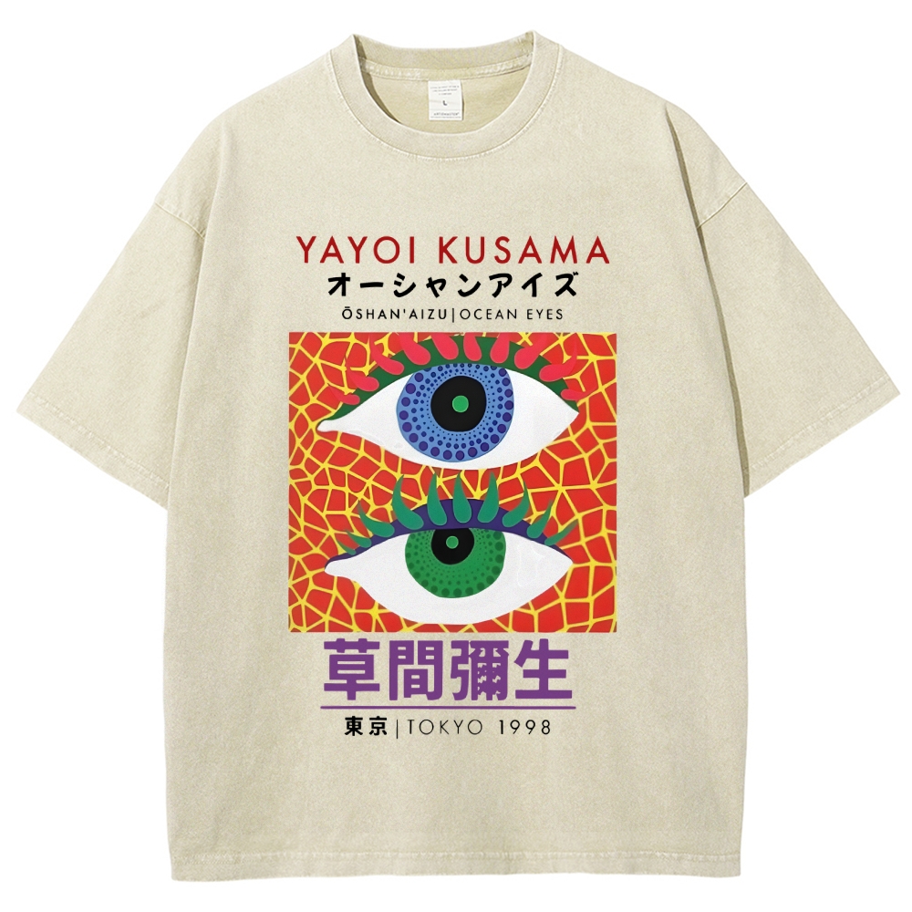 Yayoi Kusama Vintage Wash Japanese Design T-Shirt