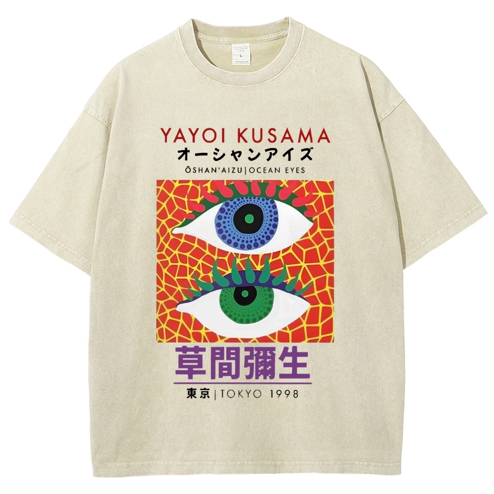 Yayoi Kusama Vintage Wash Japanese Design T-Shirt