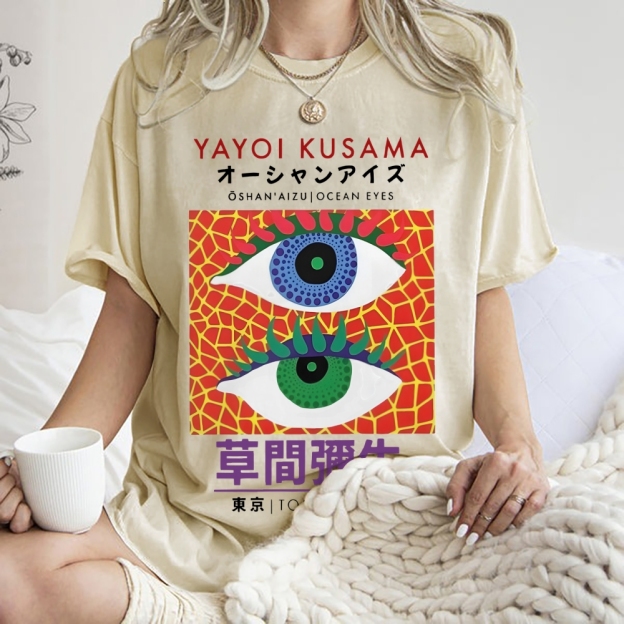 Yayoi Kusama Vintage Wash Japanese Design T-Shirt