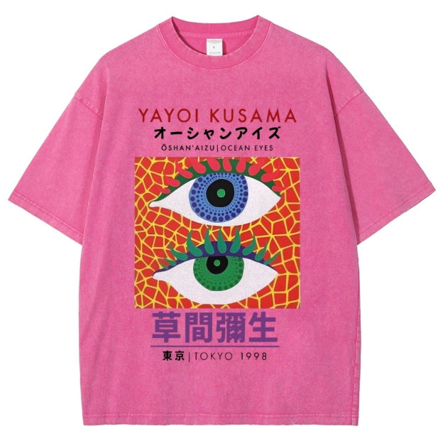 Yayoi Kusama Vintage Wash Japanese Design T-Shirt