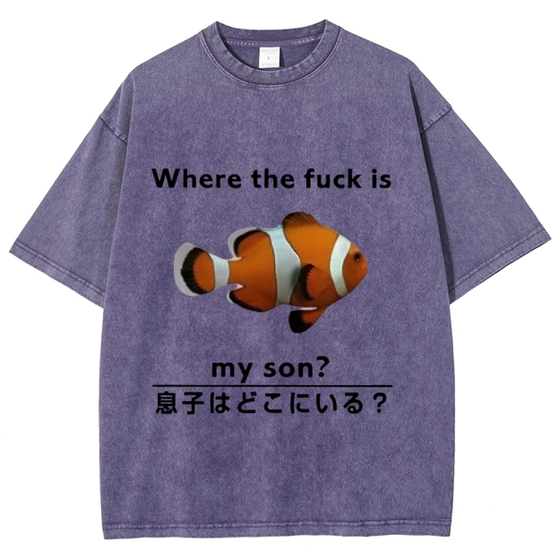 Fish Looking For Son Washed T-Shirt