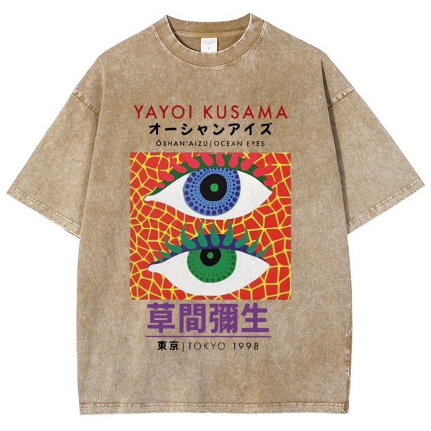 Yayoi Kusama Vintage Wash Japanese Design T-Shirt