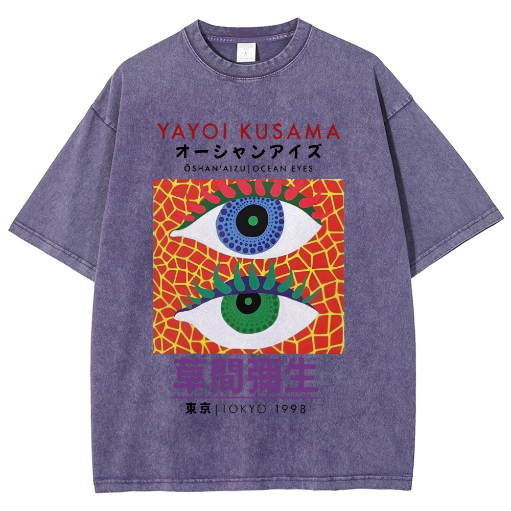 Yayoi Kusama Vintage Wash Japanese Design T-Shirt