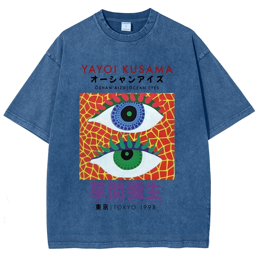 Yayoi Kusama Vintage Wash Japanese Design T-Shirt