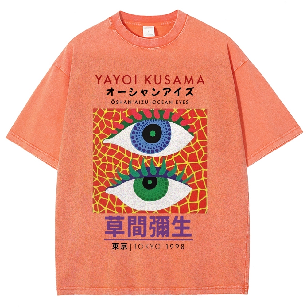 Yayoi Kusama Vintage Wash Japanese Design T-Shirt