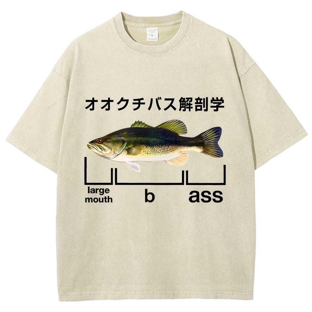 Largemouth Bass Anatomy Washed T-Shirt
