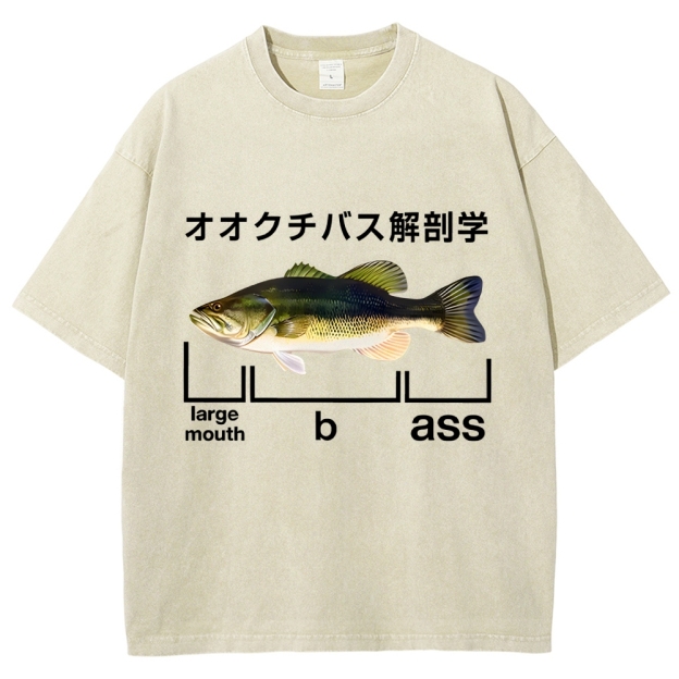 Largemouth Bass Anatomy Washed T-Shirt