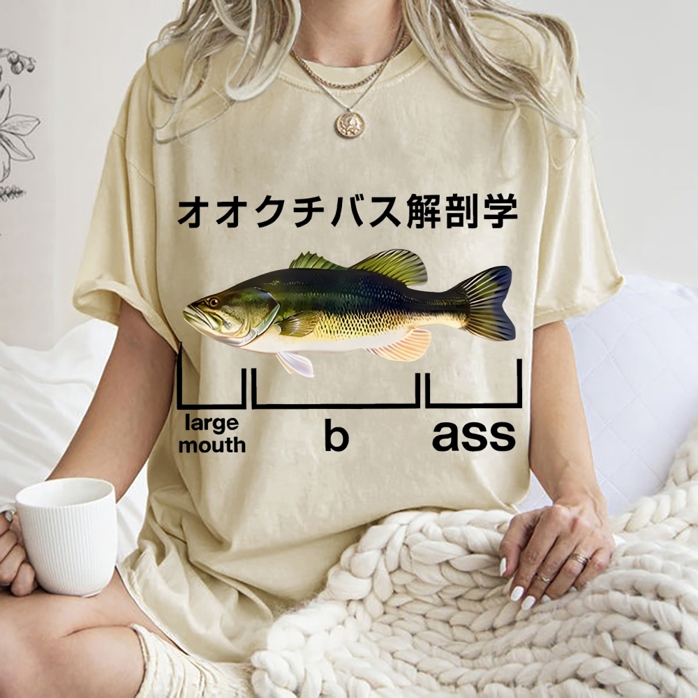 Largemouth Bass Anatomy Washed T-Shirt