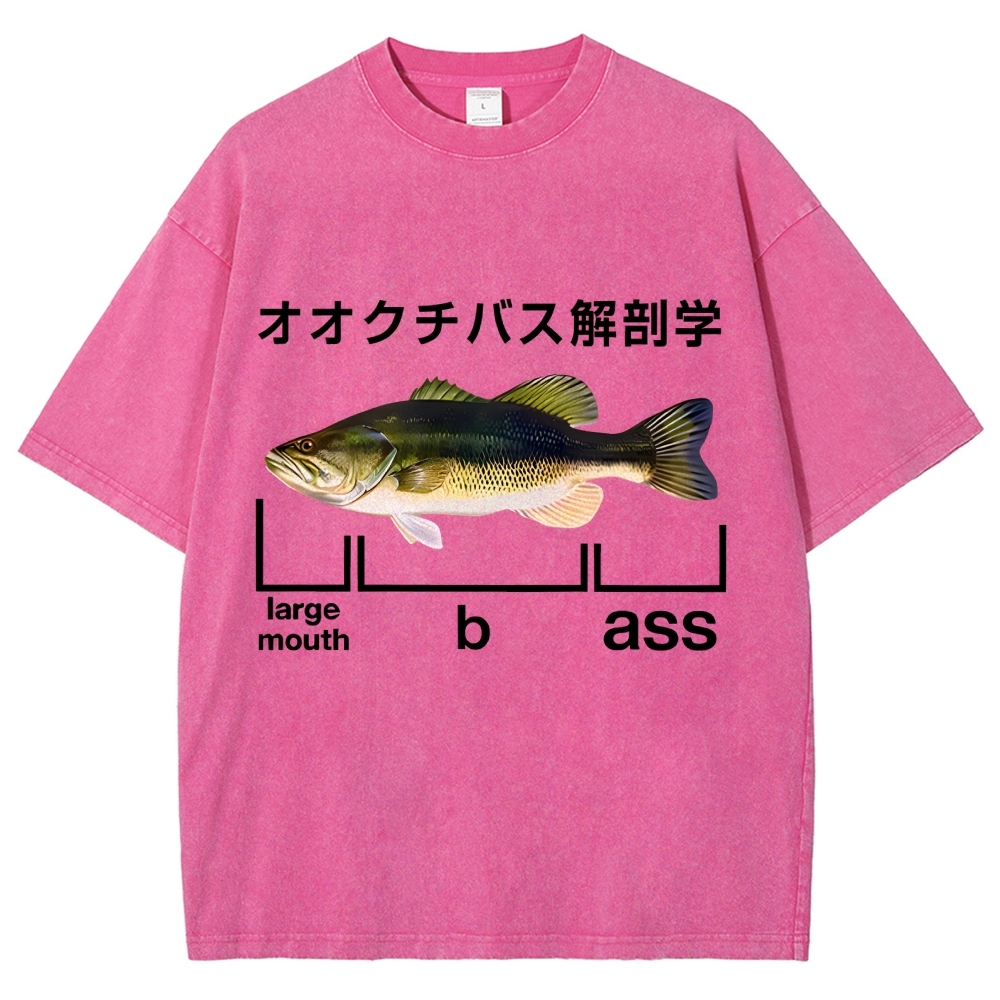 Largemouth Bass Anatomy Washed T-Shirt
