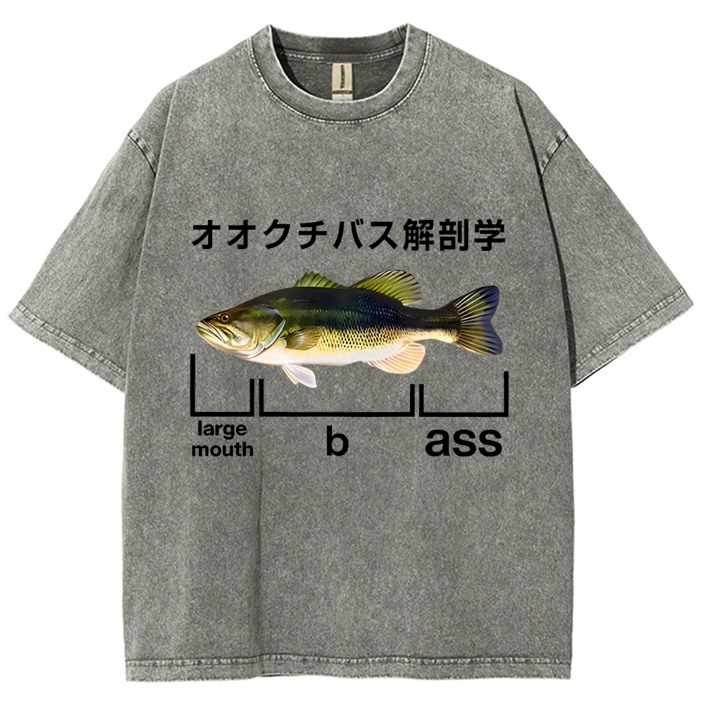 Largemouth Bass Anatomy Washed T-Shirt