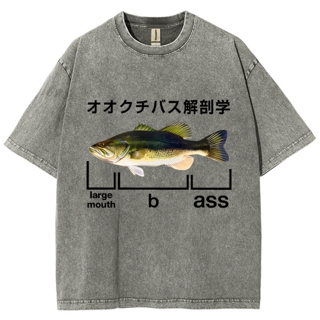 Largemouth Bass Anatomy Washed T-Shirt