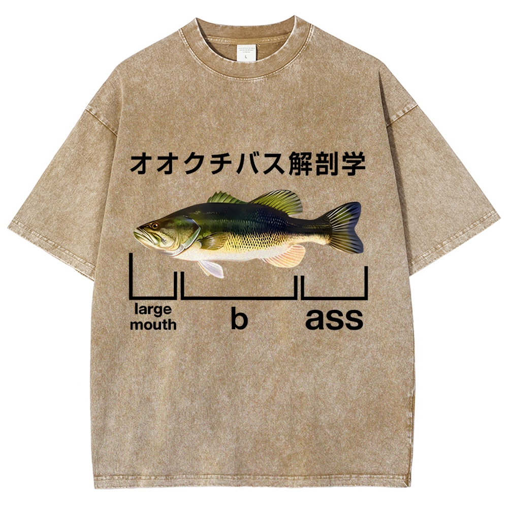 Largemouth Bass Anatomy Washed T-Shirt