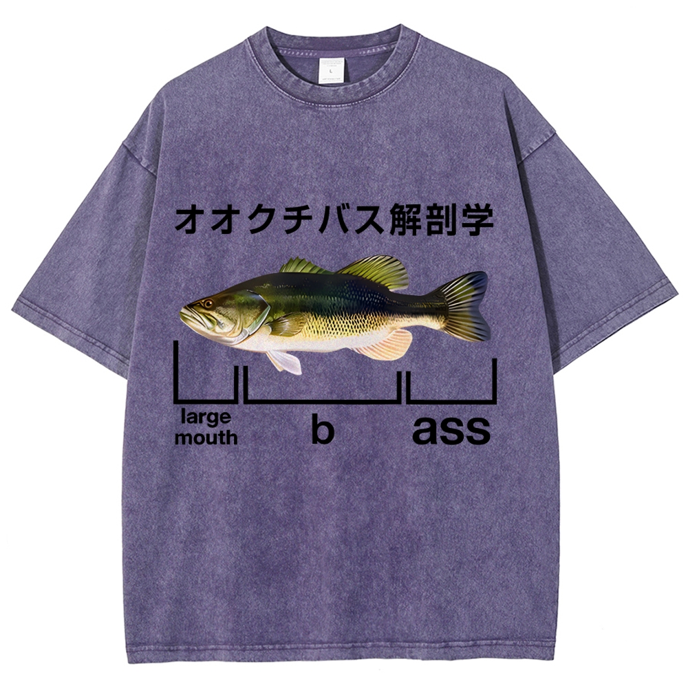 Largemouth Bass Anatomy Washed T-Shirt