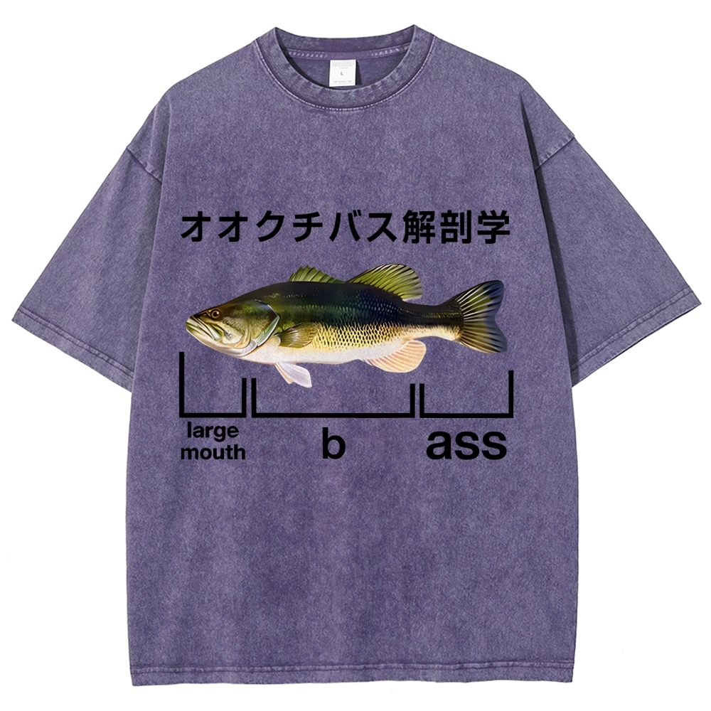 Largemouth Bass Anatomy Washed T-Shirt
