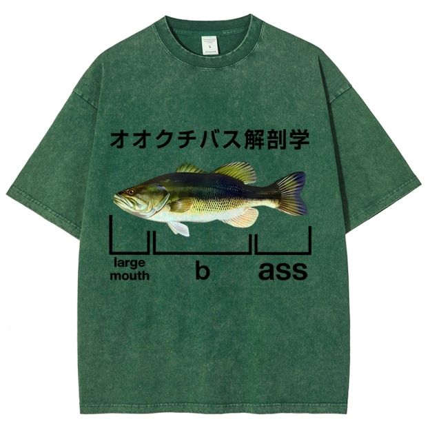 Largemouth Bass Anatomy Washed T-Shirt