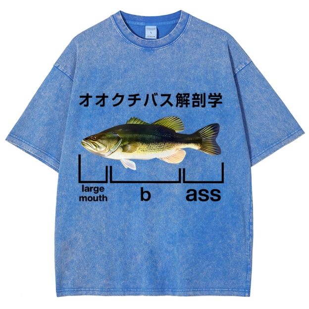 Largemouth Bass Anatomy Washed T-Shirt