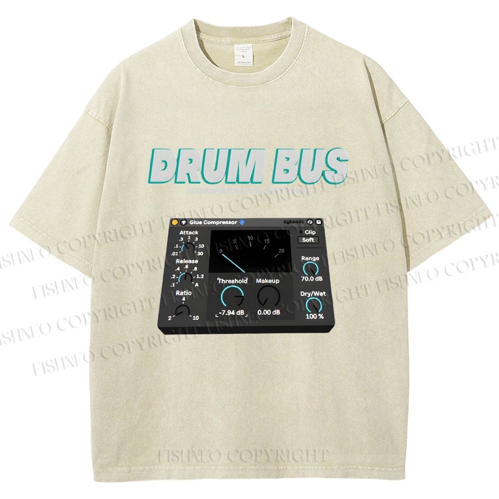 Unisex Drum&Bass Printed Washed Tee