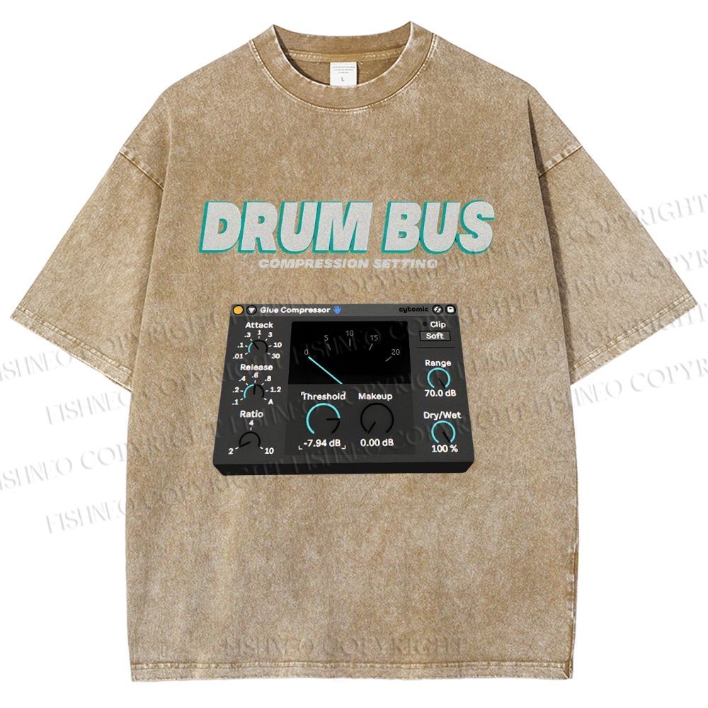 Unisex Drum&Bass Printed Washed Tee