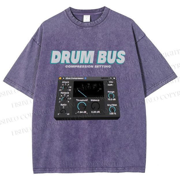 Unisex Drum&Bass Printed Washed Tee