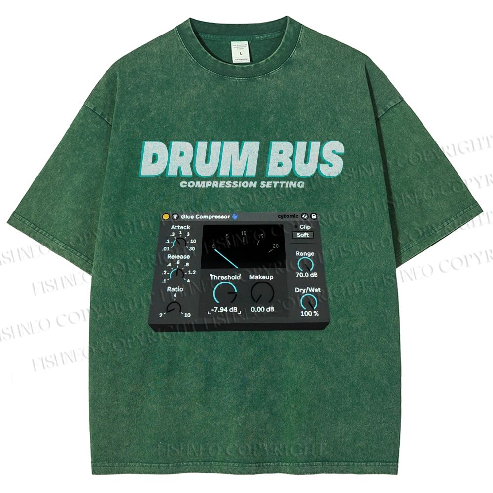 Unisex Drum&Bass Printed Washed Tee