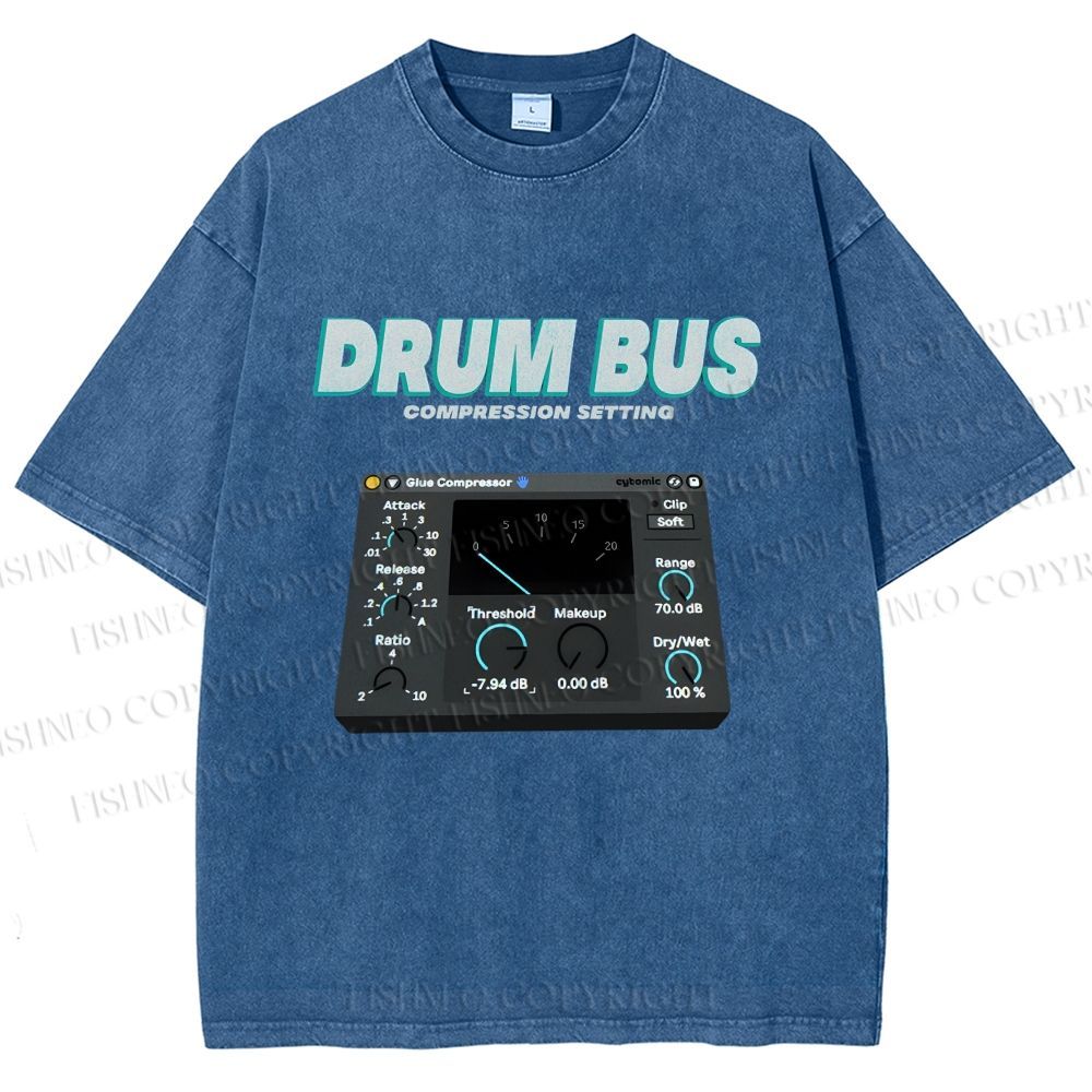 Unisex Drum&Bass Printed Washed Tee