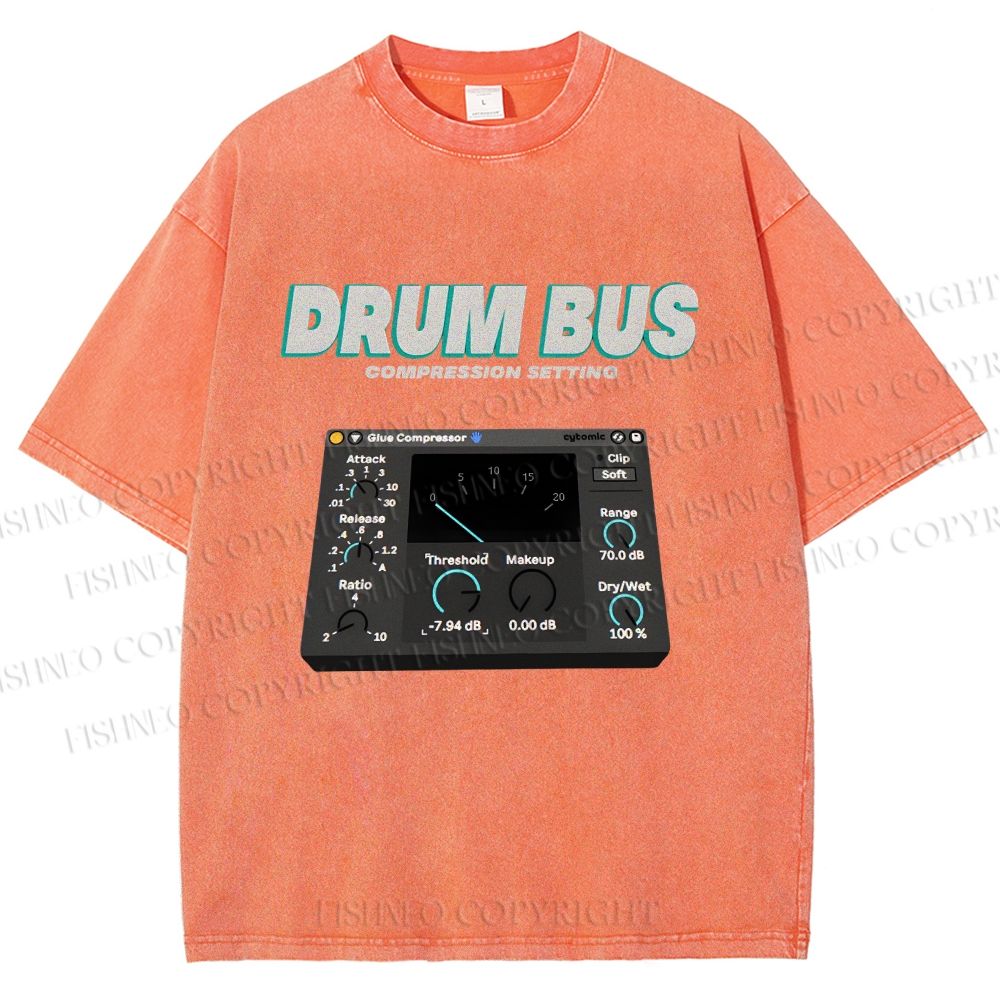 Unisex Drum&Bass Printed Washed Tee