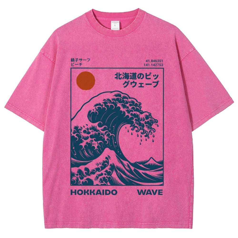 Hokkaido Wave Japan Washed T-Shirt