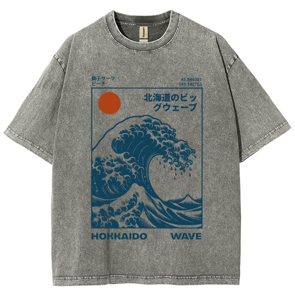 Hokkaido Wave Japan Washed T-Shirt