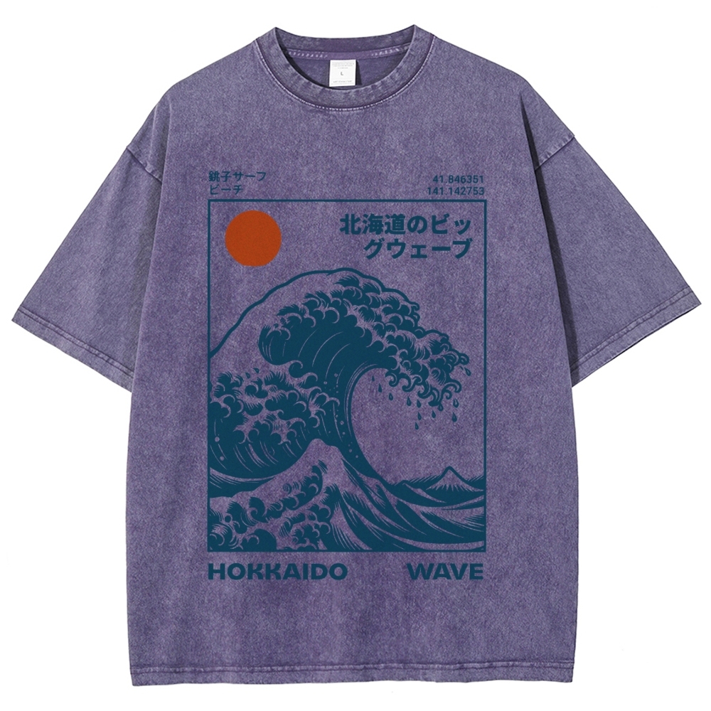 Hokkaido Wave Japan Washed T-Shirt
