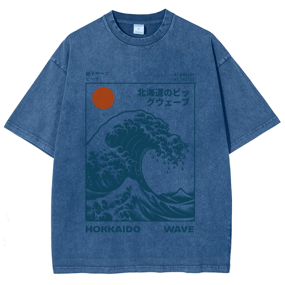 Hokkaido Wave Japan Washed T-Shirt