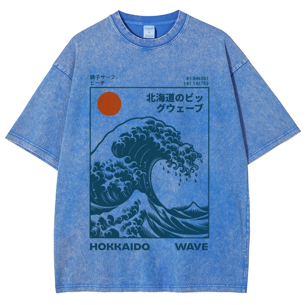Hokkaido Wave Japan Washed T-Shirt