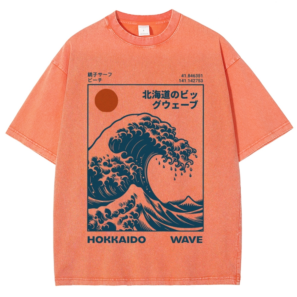Hokkaido Wave Japan Washed T-Shirt