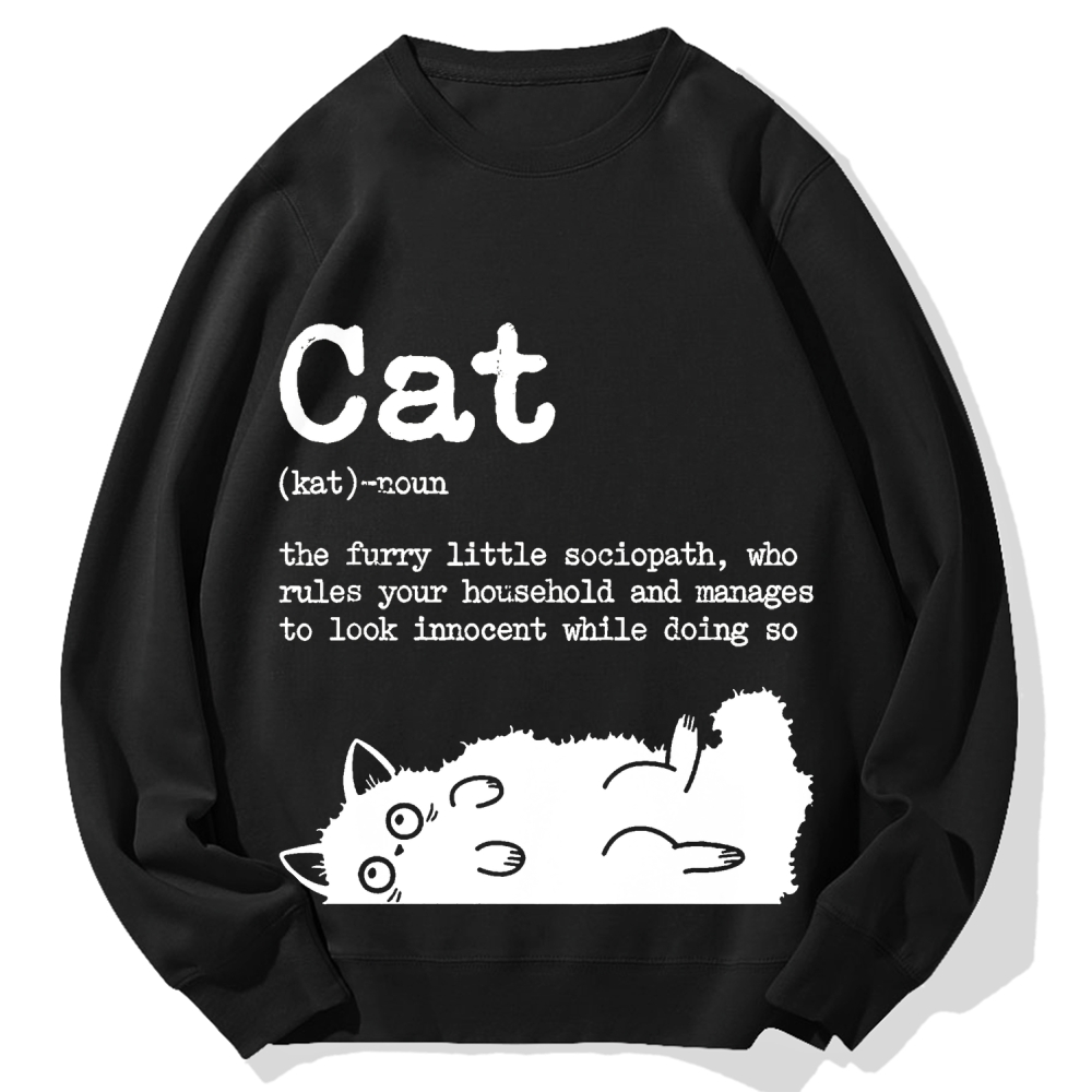 Definition Of Cat Funny Cotton Sweatshirt