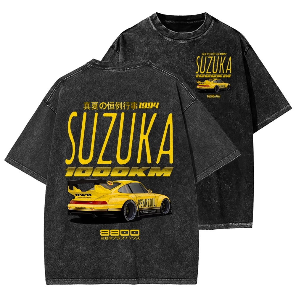 Suzuka 1994 Front And Back Printing Washed T-shirt