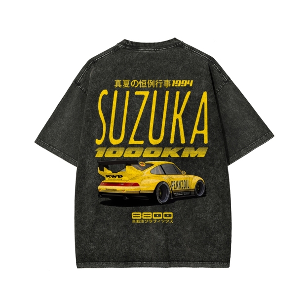 Suzuka 1994 Front And Back Printing Washed T-shirt