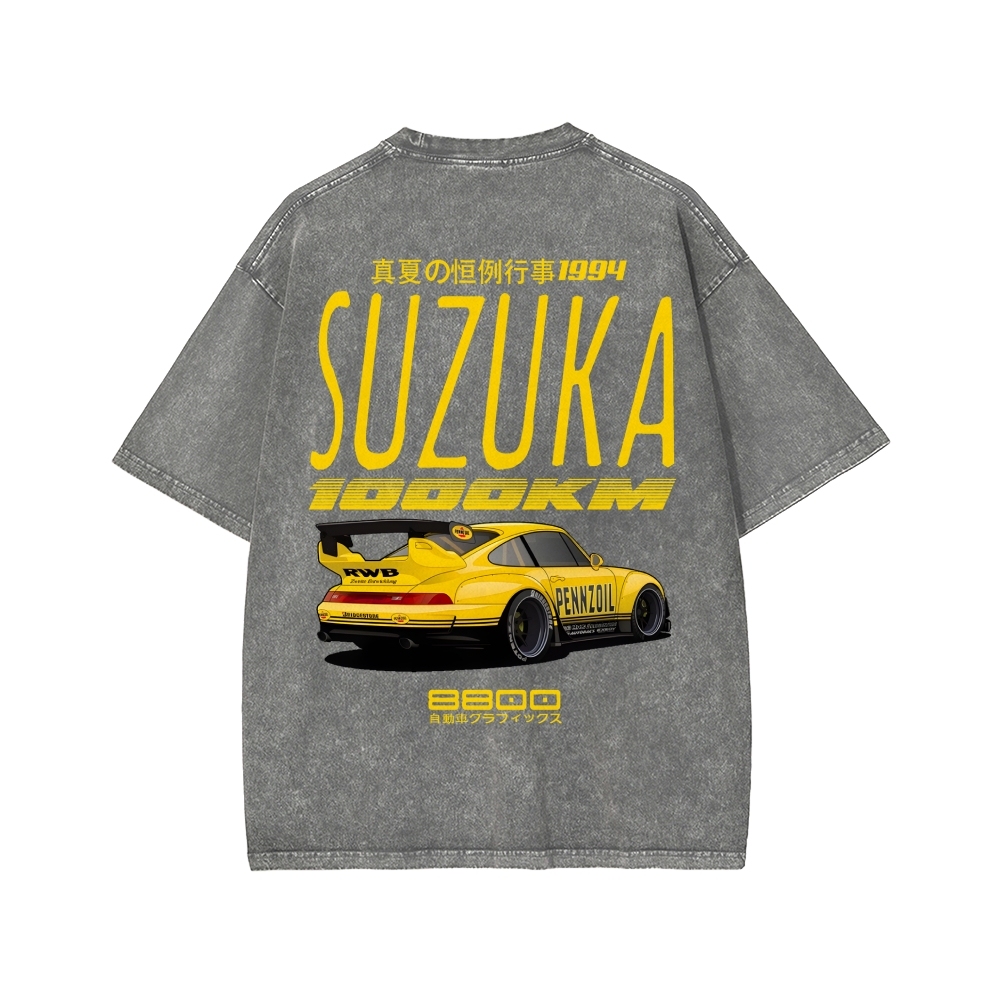 Suzuka 1994 Front And Back Printing Washed T-shirt