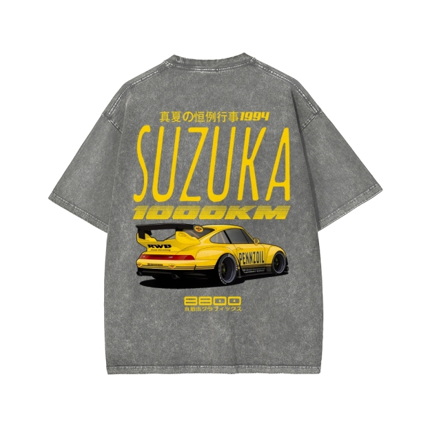Suzuka 1994 Front And Back Printing Washed T-shirt