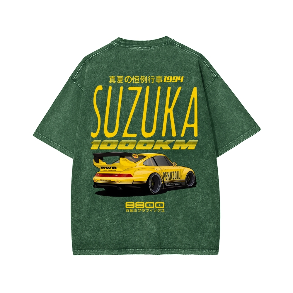 Suzuka 1994 Front And Back Printing Washed T-shirt