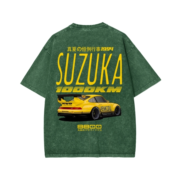 Suzuka 1994 Front And Back Printing Washed T-shirt