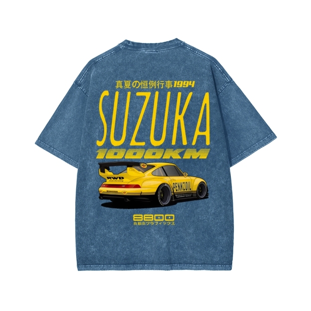 Suzuka 1994 Front And Back Printing Washed T-shirt