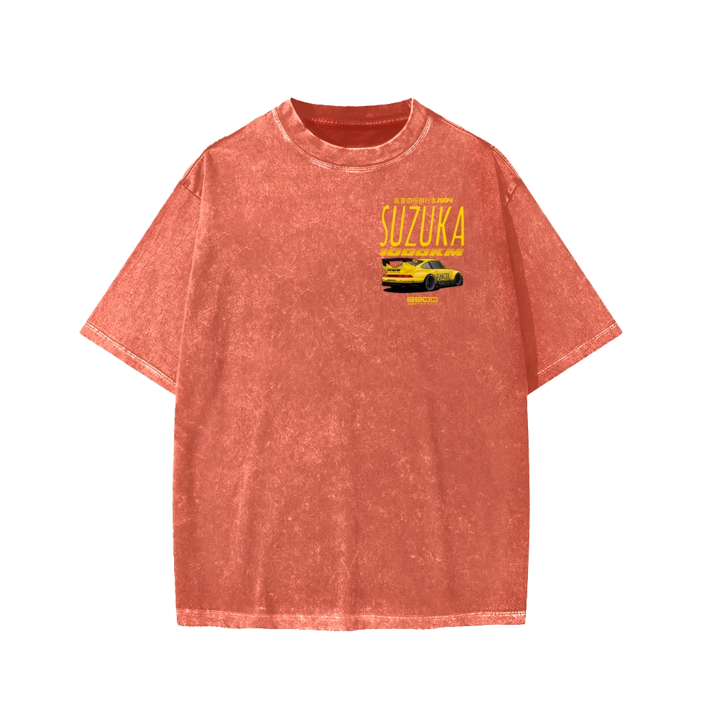 Suzuka 1994 Front And Back Printing Washed T-shirt