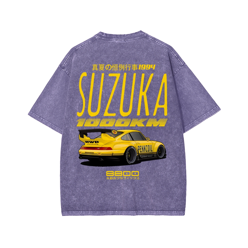 Suzuka 1994 Front And Back Printing Washed T-shirt