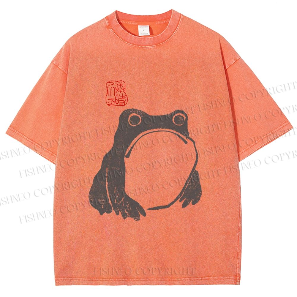 Unisex Matsumoto Hoji Woodblock Frog Printed Washed Tee