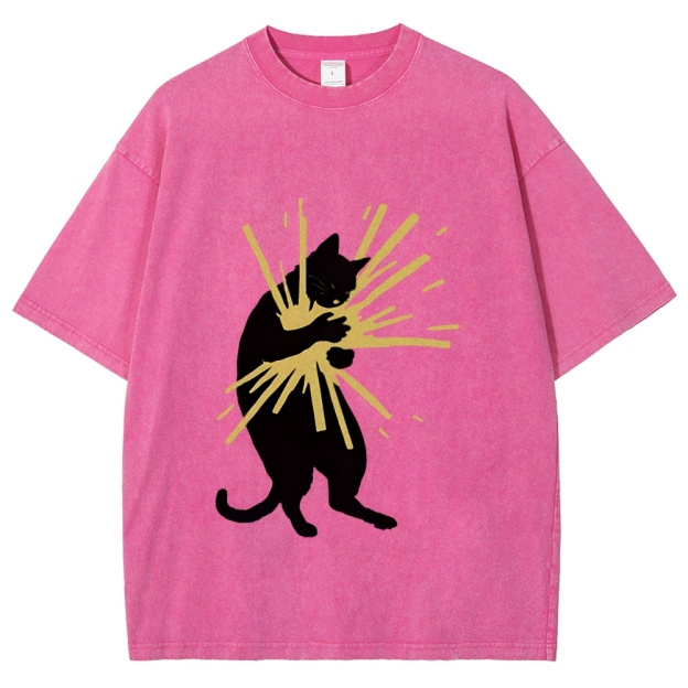 Cat Holding Light Washed T-Shirt