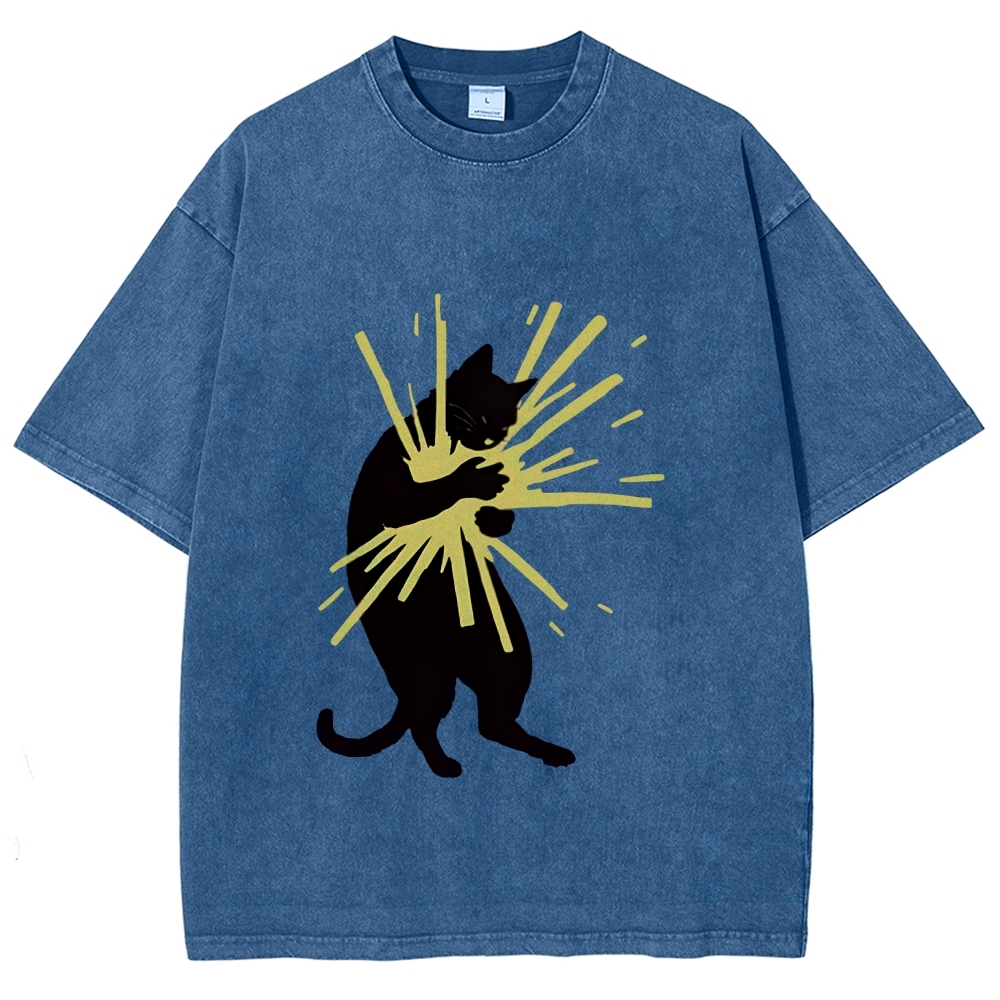 Cat Holding Light Washed T-Shirt