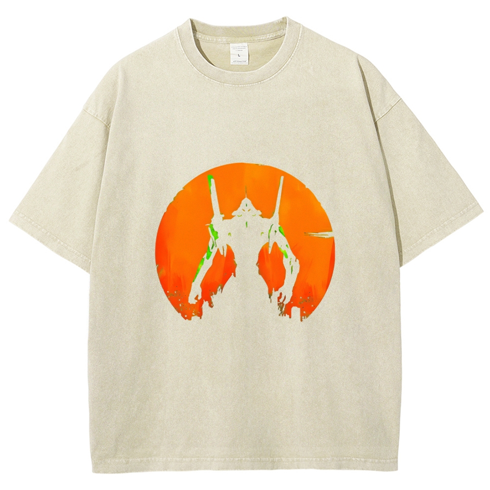 Evangelion Anime Vintage Wash Japanese Design T-Shirt