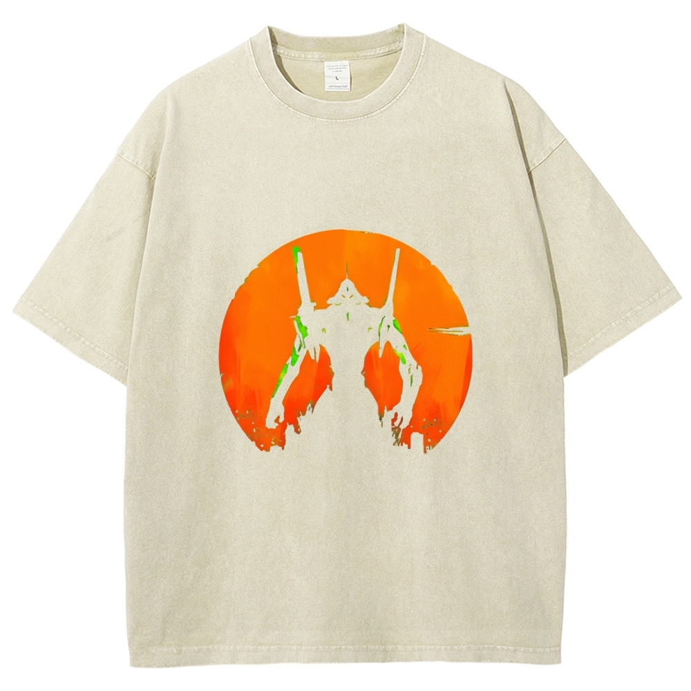 Evangelion Anime Vintage Wash Japanese Design T-Shirt