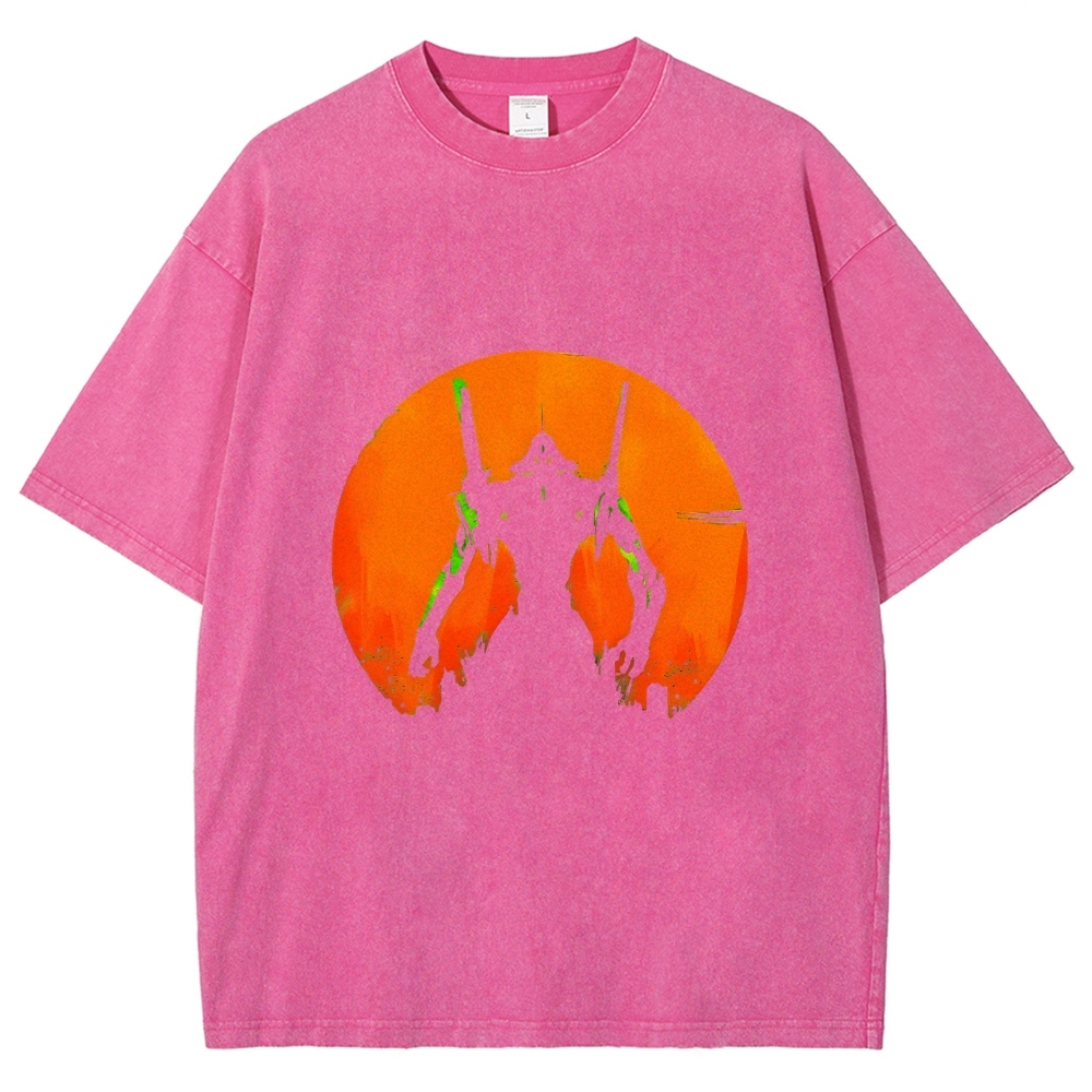 Evangelion Anime Vintage Wash Japanese Design T-Shirt