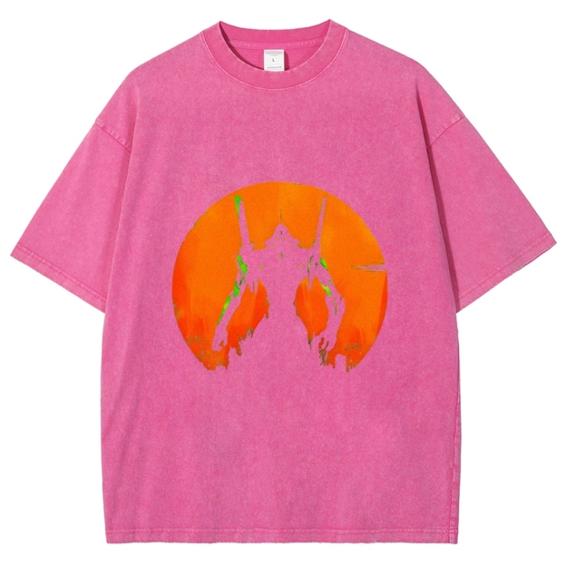 Evangelion Anime Vintage Wash Japanese Design T-Shirt
